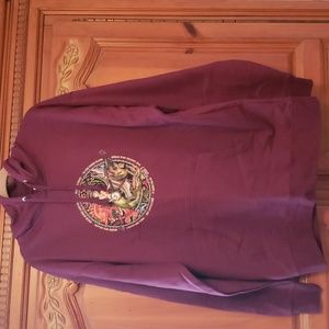 Hooded burgundy sweatshirt